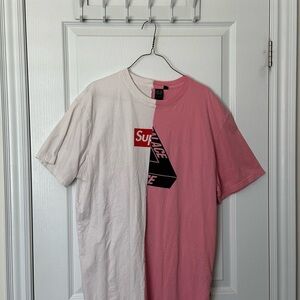 Supreme x Palace - Pink and White Men's Shirt